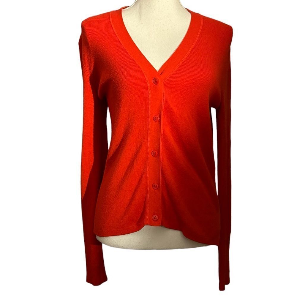LOFT Red V Neck cardigan Sweater Size XS